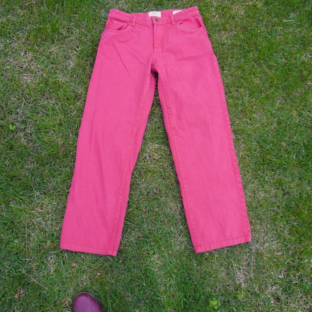Cotton On Red High Rise Wide Leg‎ Jeans Womens Size 6 Relaxed Denim Pants
